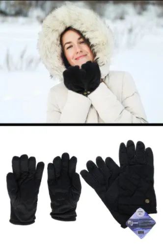 36 Pairs of Black Winter Gloves With Textured Grip