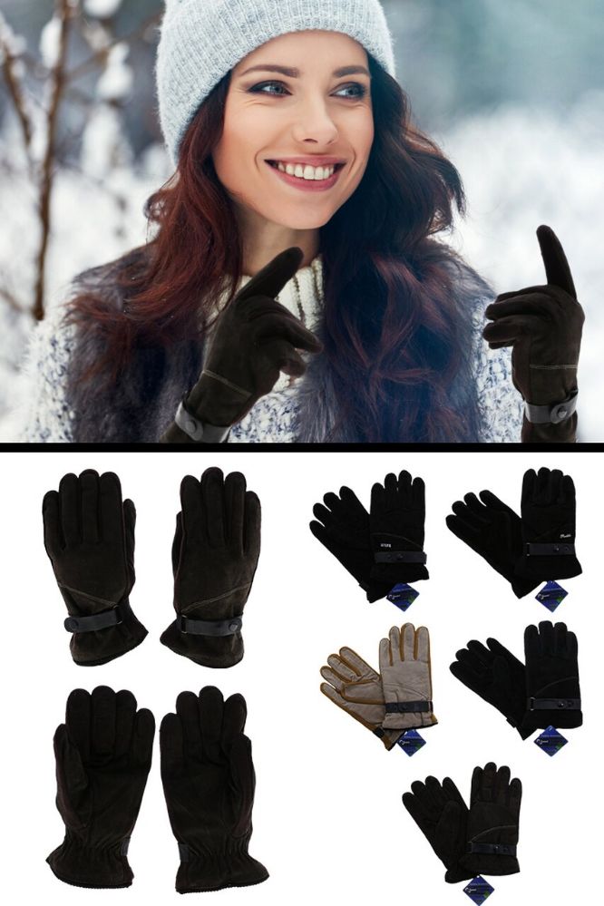 12 Pairs of Fashion Leather Gloves In Assorted Colors