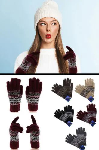 36 Pairs of Knit Winter Gloves In Assorted Colors
