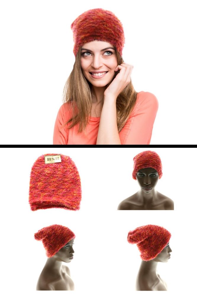 36 Pieces Orange Fabric Beanie - Fashion Winter Hats