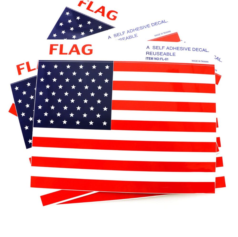 120 Wholesale American Flag Reusable Self Adhesive Decal