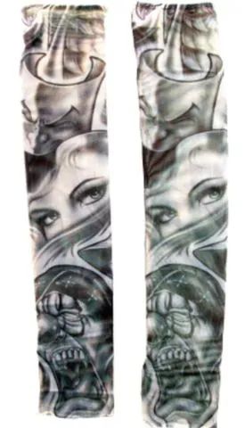 36 Wholesale Wearable Sleeve With A Woman's Face Between The Laugh Now Cry Later Masks Tattoo Design