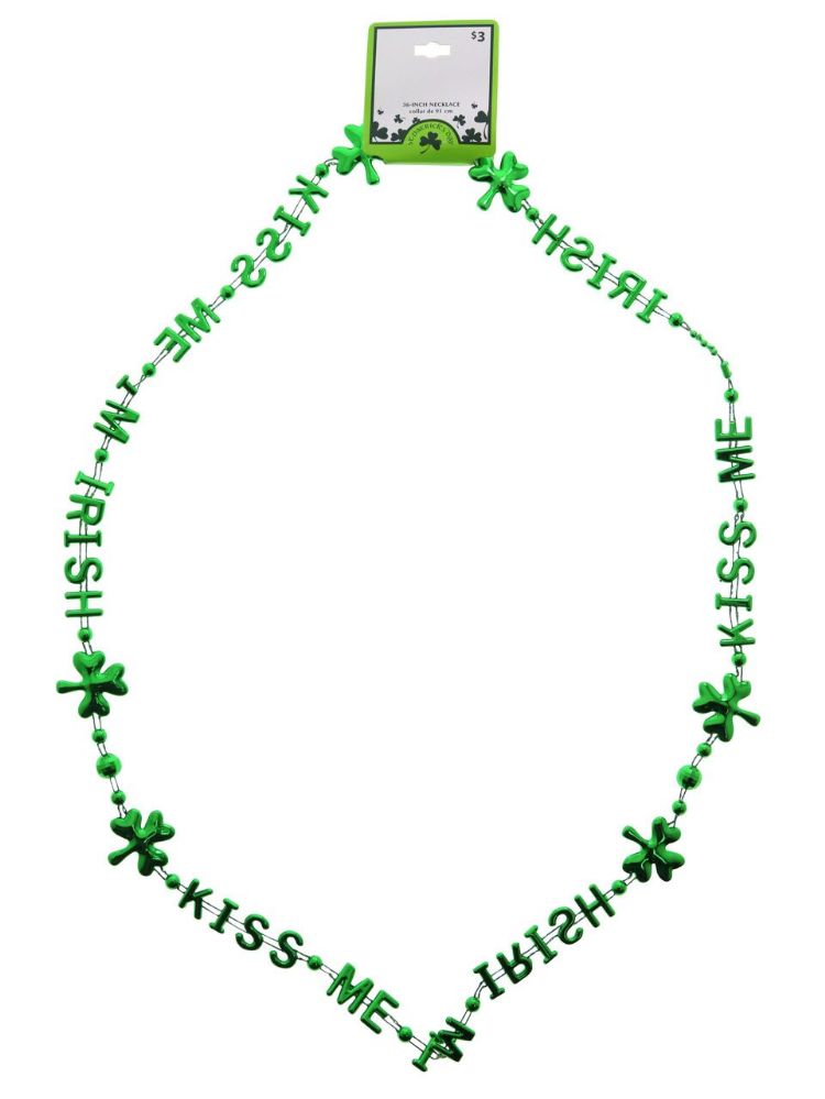 96 Pieces of Saint Patrick's Day Kiss Me I'm Irish Necklace