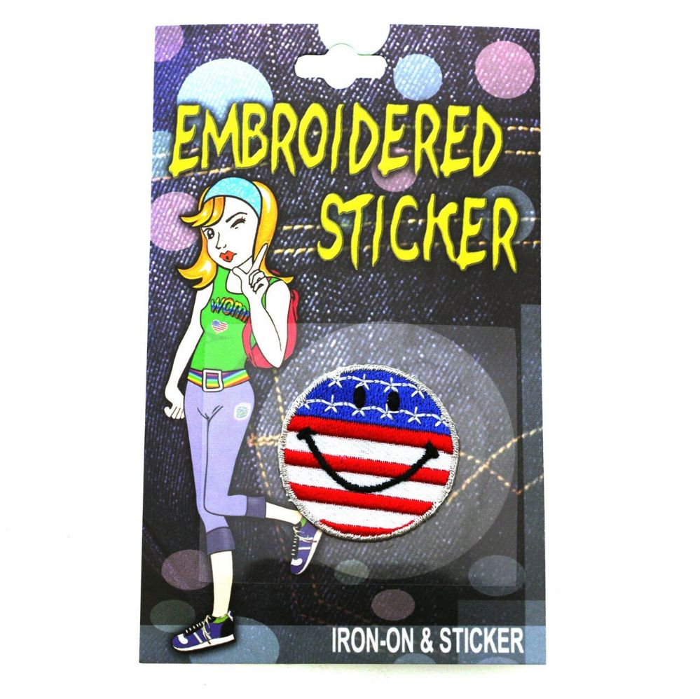 96 Wholesale Embroidered Patriotic Stickers