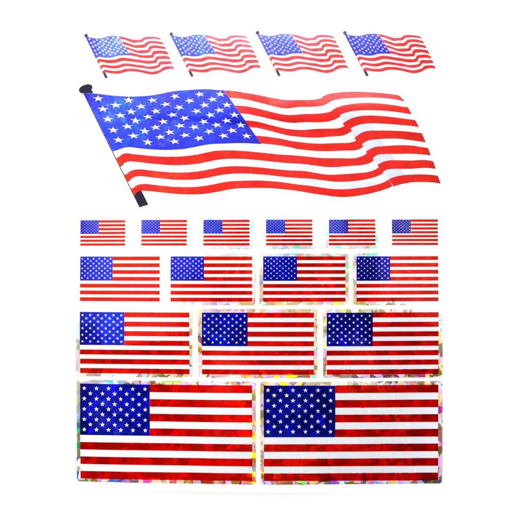 96 Wholesale Flag Stickers