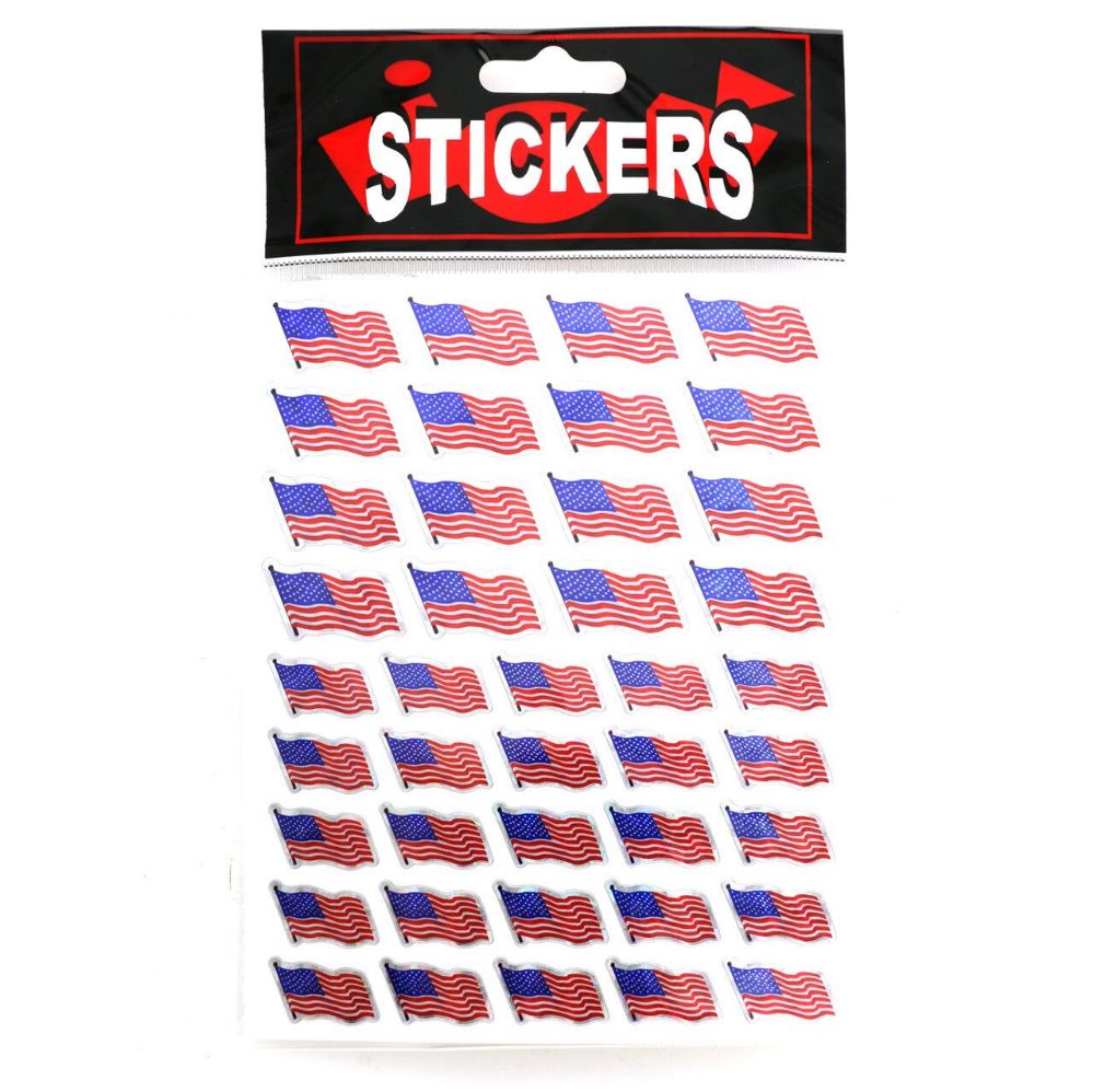 300 Wholesale Patriotic Flag Stickers