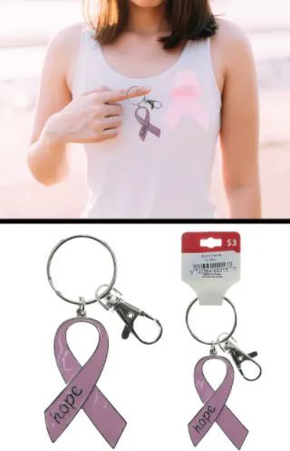 96 Pieces of Breast Cancer Awareness Ribbon Hope Keychain