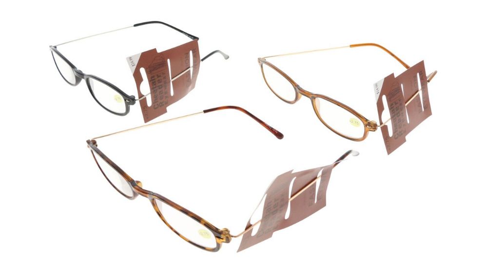 48 Pieces Assorted Wire Bow Rectangular Reading Glasses - Reading Glasses