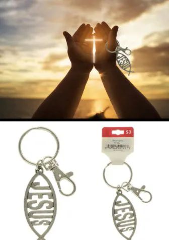96 Pieces Jesus Fish Keychain - Key Chains