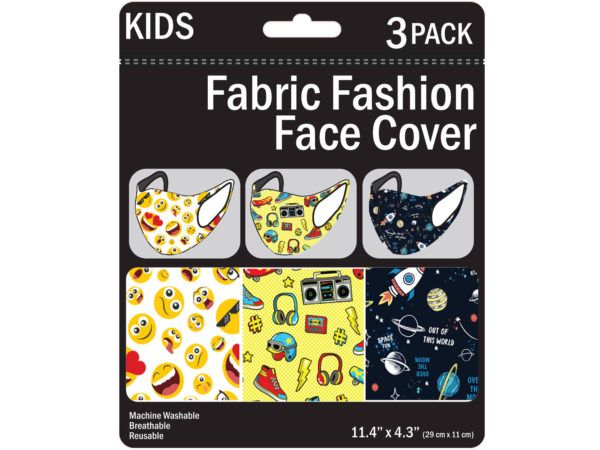 150 Pieces of 3 Pack Kids Washable Fun Masks 3 Assorted