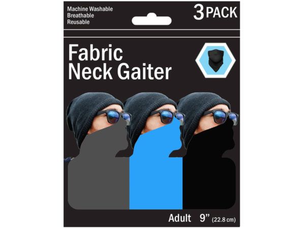 90 Pieces of 3 Pack Solid Neck Gaiter 3 Asst Colors
