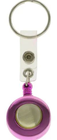 96 Wholesale Pink Glittered Tape Measure With Plastic Clip Key Chain - at 