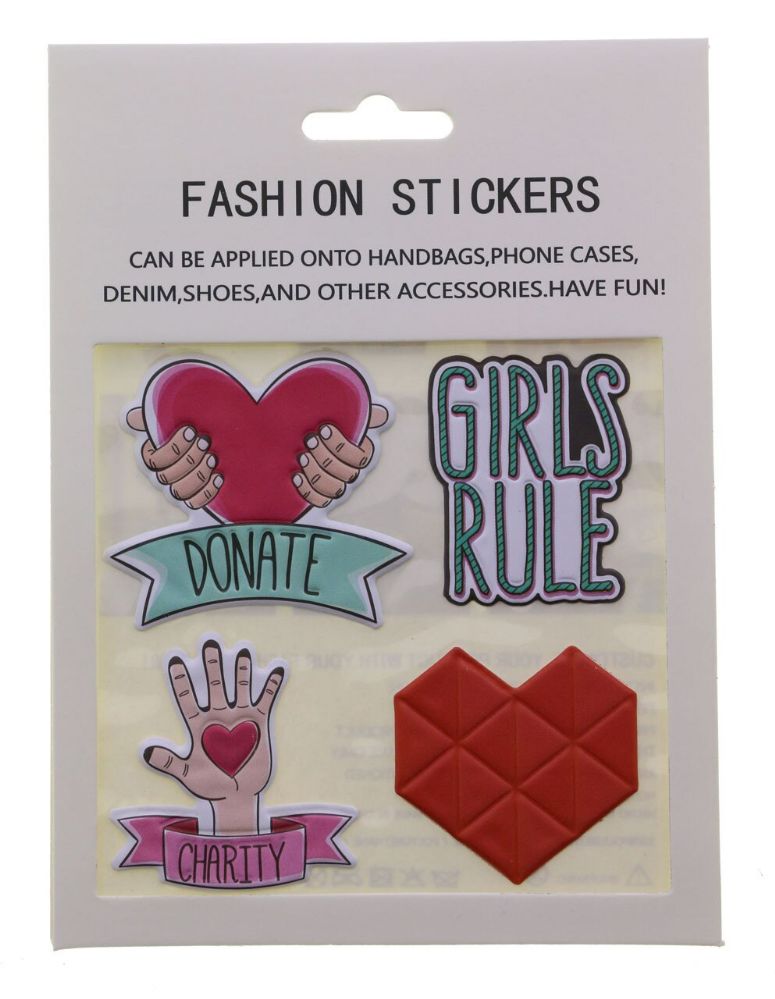 96 Pieces of Charity Fashion Puff Stickers
