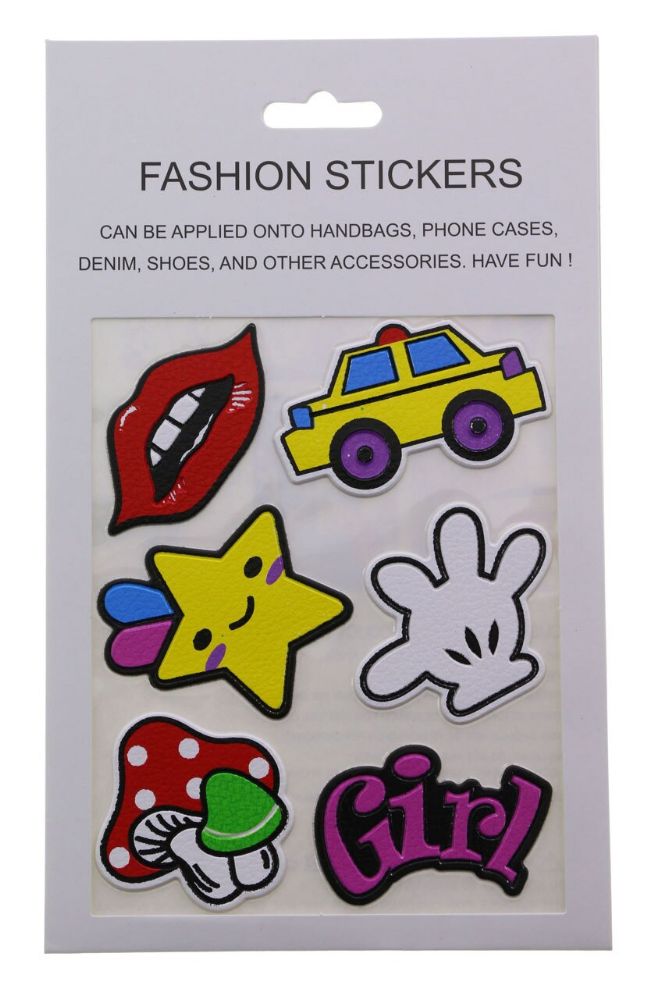 96 Pieces of Fashion Puff Stickers Lips Car Star Hand Mushroom And Girl