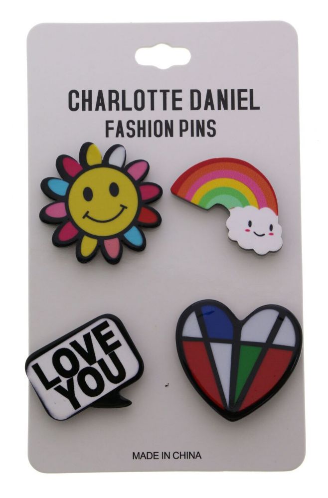 96 Wholesale Rainbow Color Pin Assortment
