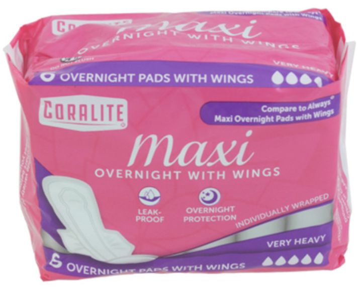 24 Cases of Maxi Pads Overnight W/wings