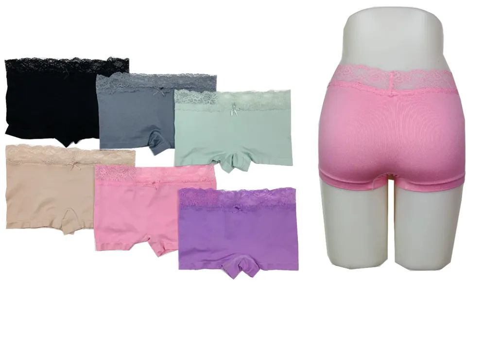 24 Pieces of Ladies' Seamless Boxers W/lace