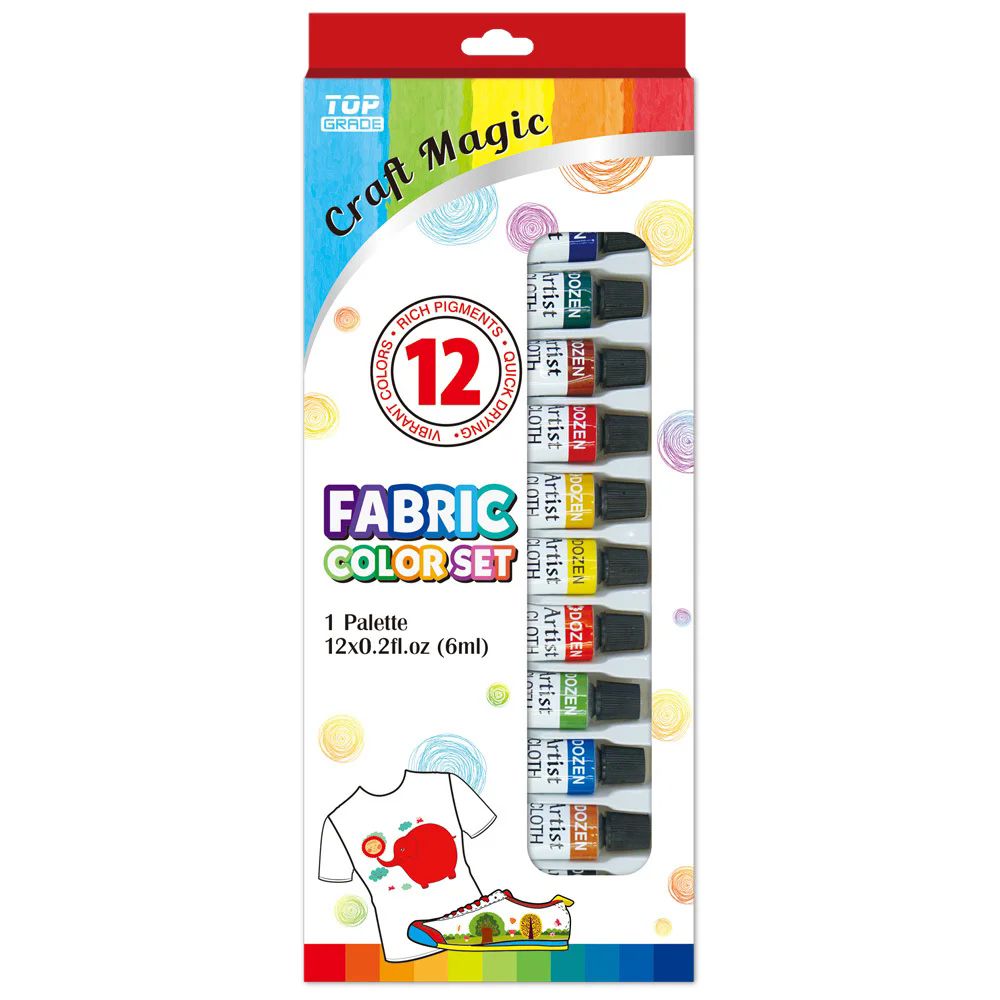 12 Pieces of 12ct cloth color set with brush & pallette 0.2oz