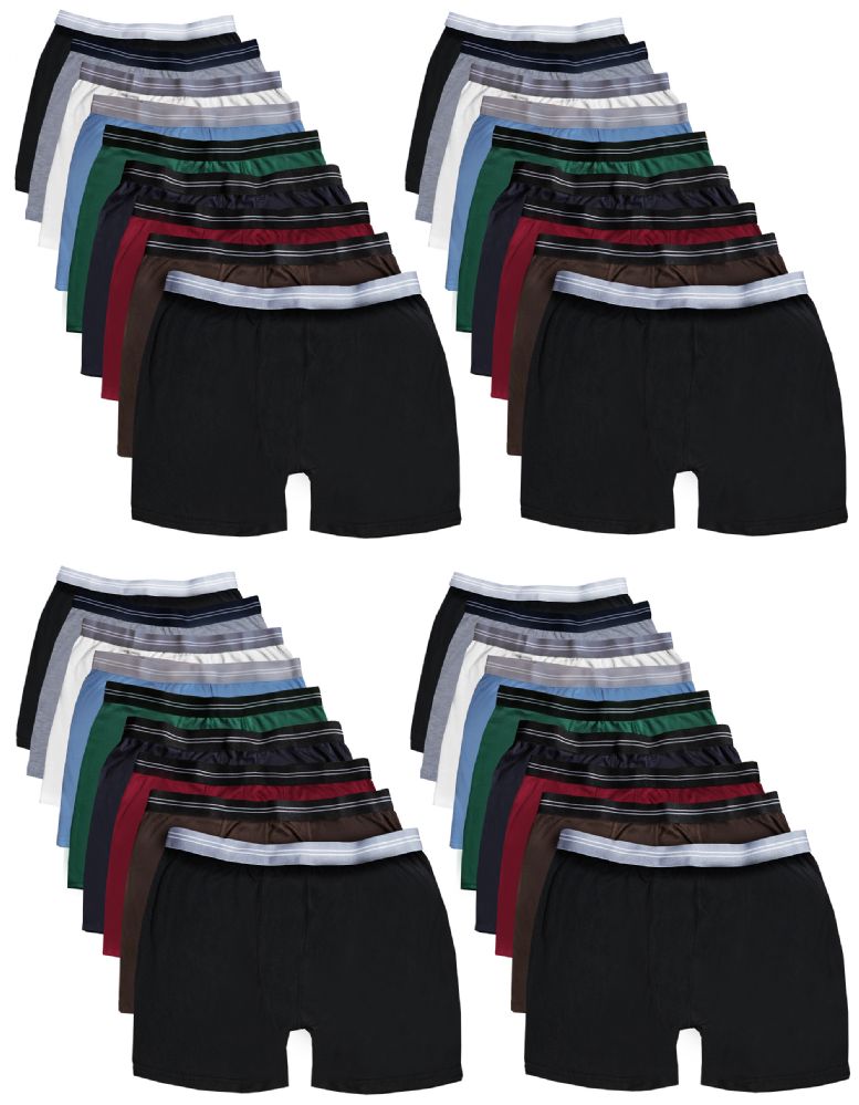 Yacht & Smith Mens 100% Cotton Boxer Brief Assorted Colors Size Medium - at  -  