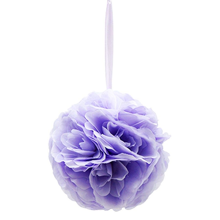 24 pieces of Eight Inch Pom Flower In Lavender