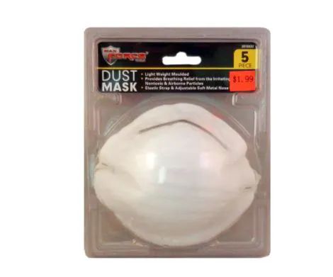 48 Pieces 5 Pack Dust Masks - Hardware Gear