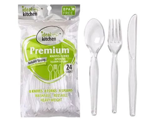 24 Wholesale Clear Cutlery 24 Pack