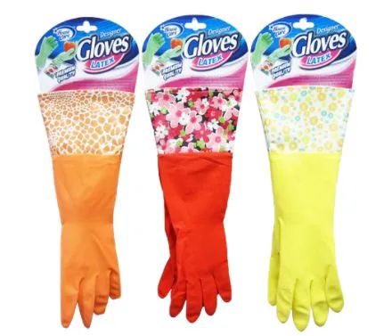 24 Pieces of Latex Gloves With Design Cuff
