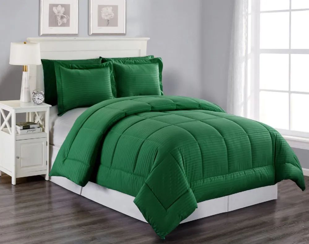 6 Wholesale 3 Piece Embossed Comforter Set Queen Comforter Plus 2 Shams In Green