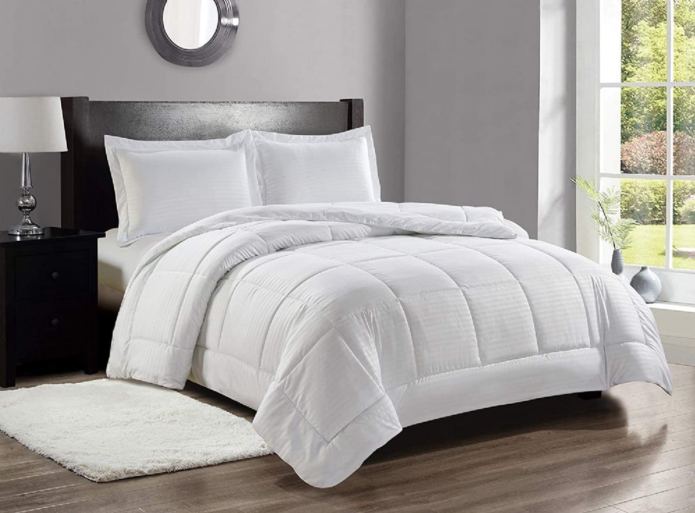 6 Wholesale 3 Piece Embossed Comforter Set King Size Plus 2 Shams In Ivory
