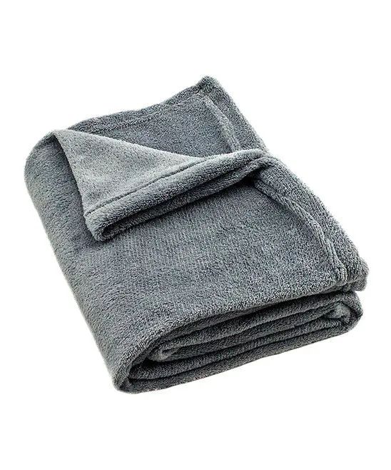 24 Wholesale Solid Grey Fleece Throw at