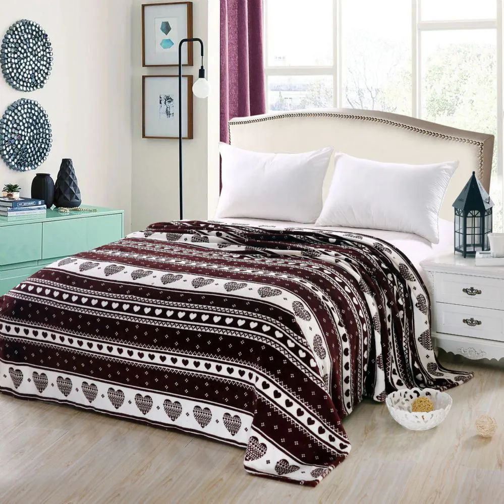 12 Pieces Heartfelt Valentine Micro Plush Blanket Full Size In