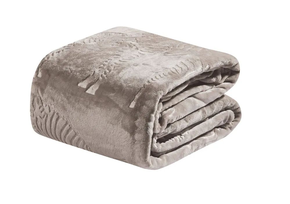 12 Pieces Zebra Collection Throw In Ivory Fleece & Sherpa Blankets