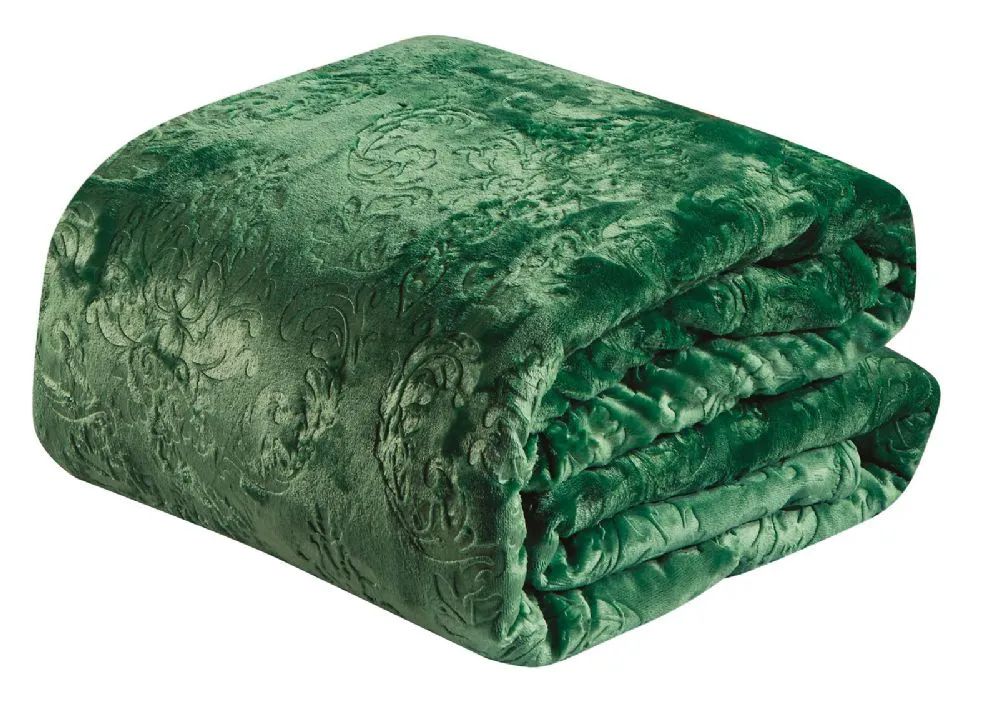 6 Wholesale Versaille Collection Embossed Blanket King Size In Green