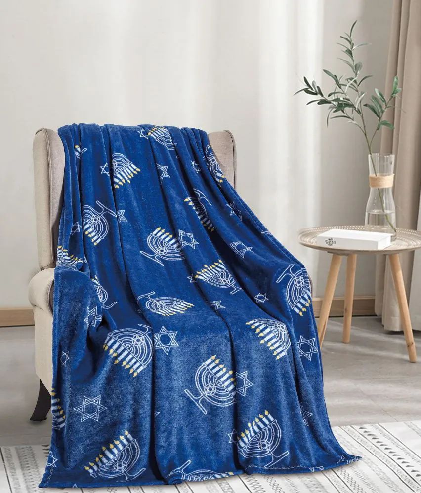 24 Pieces Hanukkah Tropical Throw - Micro Plush Blankets