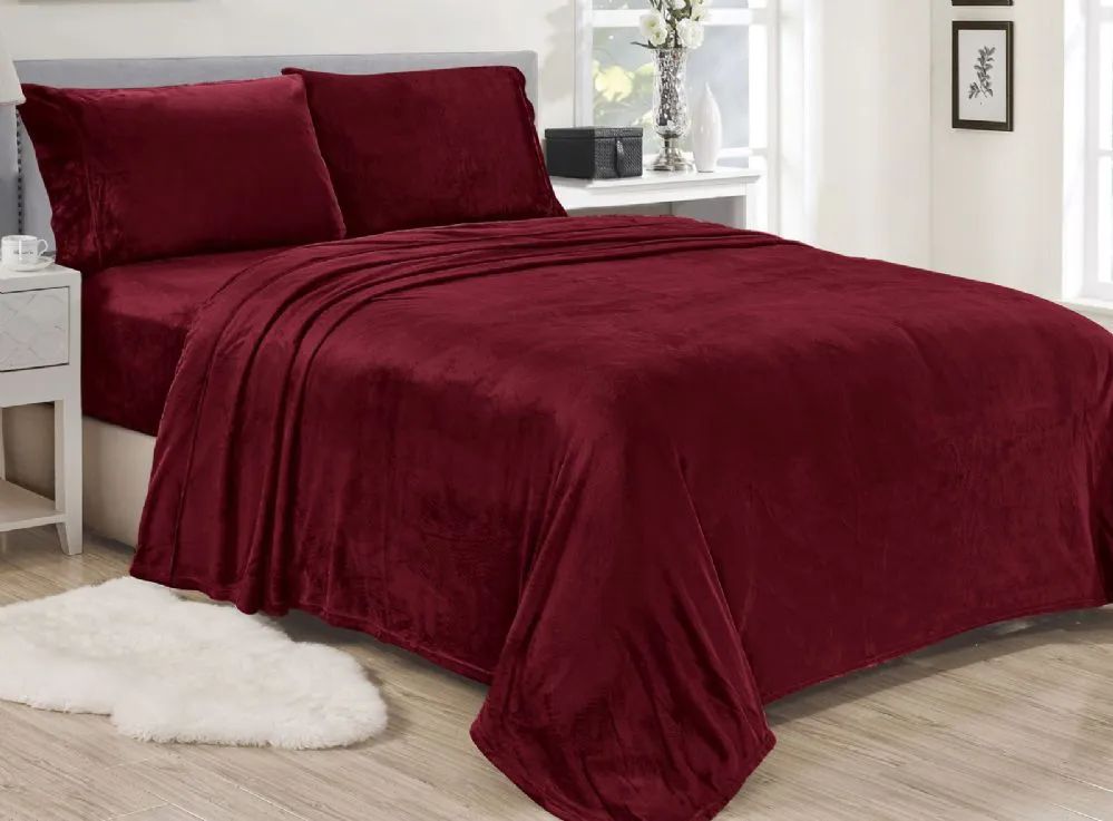 12 Sets of Lavana Soft Brushed Microplush Bed Sheet Set Twin Size In Burgandy