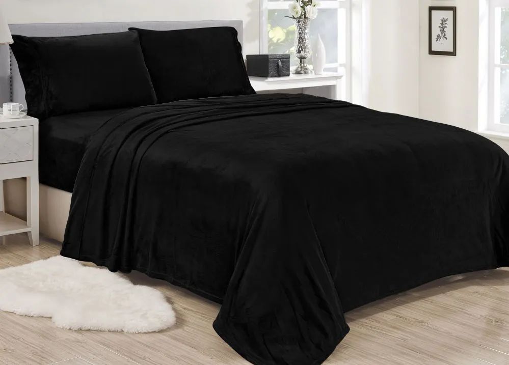 12 Sets of Lavana Soft Brushed Microplush Bed Sheet Set Twin Size In Black