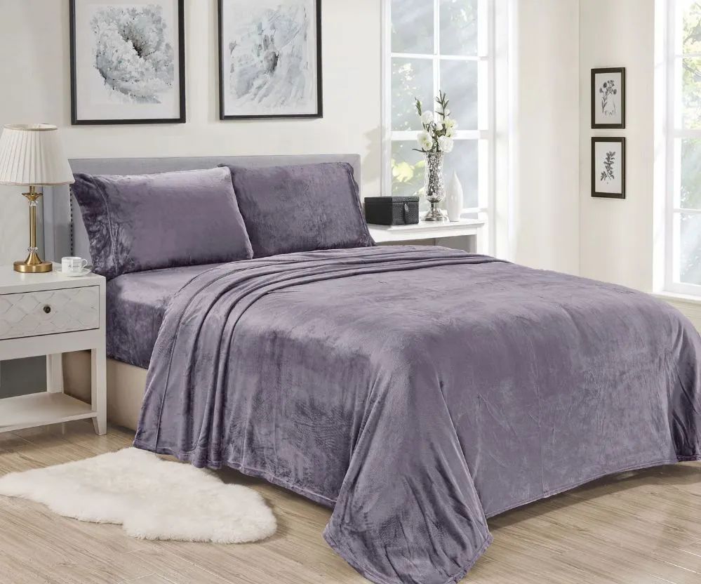 12 Sets of Lavana Soft Brushed Microplush Bed Sheet Set Twin Size In Lavender