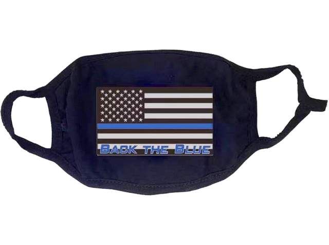 24 Wholesale Face Cover Back The Blue Usa Flag All Black