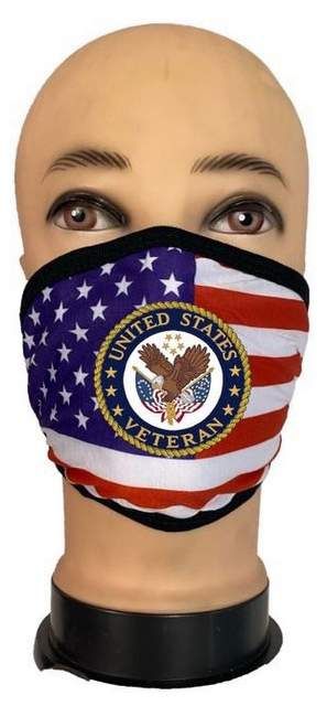 24 Wholesale Flag Style Face Mask United States Veteran
