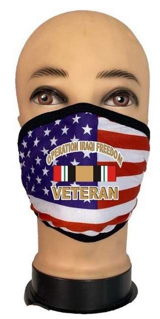 24 Pieces Flag Style Face Mask Iraqi Veteran - PPE Mask