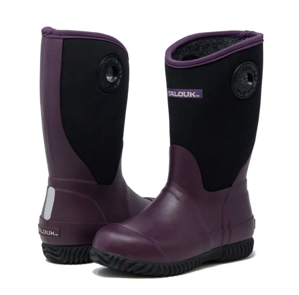 12 Wholesale Kids Premium High Performance Insulated Rain Boot In Purple