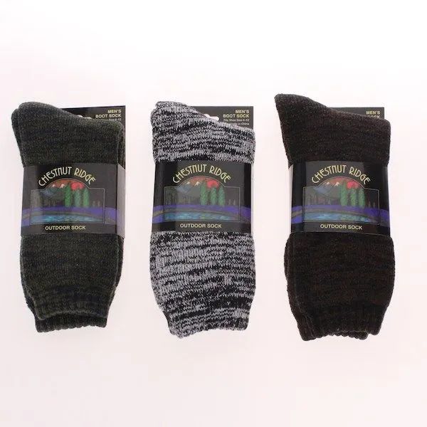 24 Pieces of Mens Bulky Marled Boot Socks