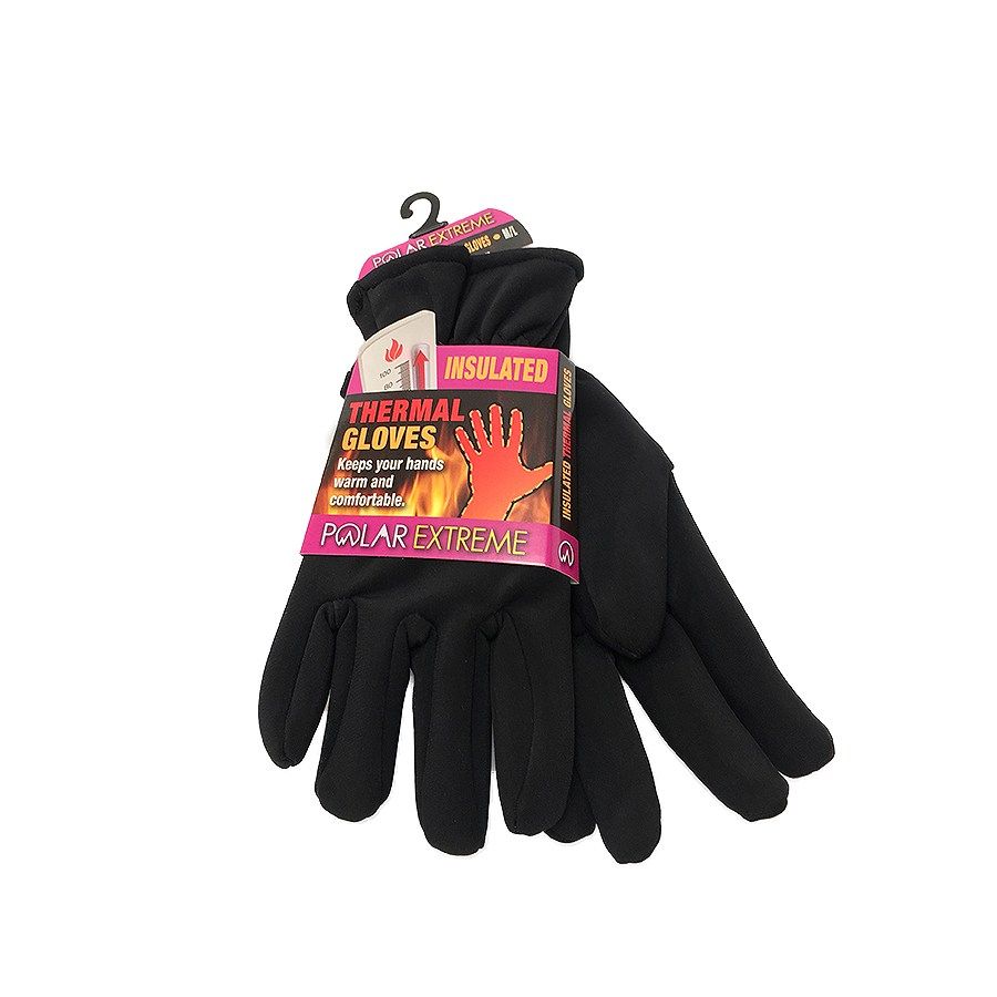 12 Pieces of Mens Polar Extreme Heat Stretch Lined Gloves