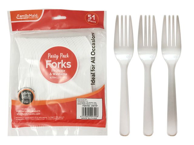 72 Pieces of Plastic Fork 51 Piece Pack White Color