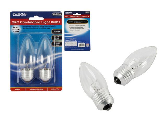 96 Packs of 2 Piece Frosted Candelabra Light Bulbs 40 Watts