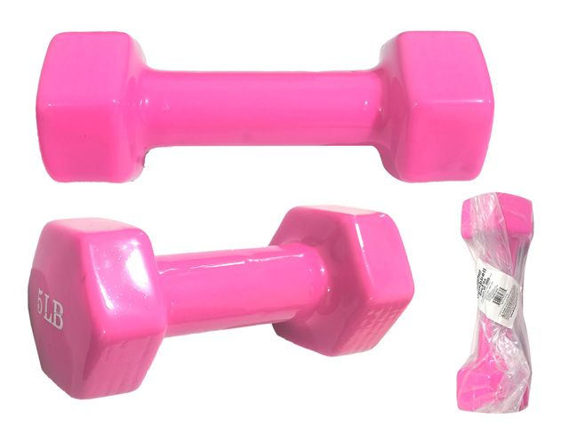 10 Pieces Dumbbell 5lbs Pink Clr - Sports Toys
