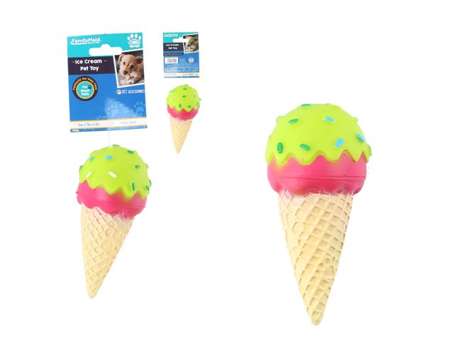 48 Wholesale Squeaky Pet Toy Ice Cream Cone