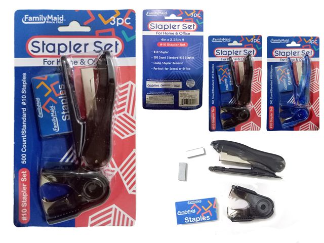 96 Wholesale 3 Pc Stapler Set