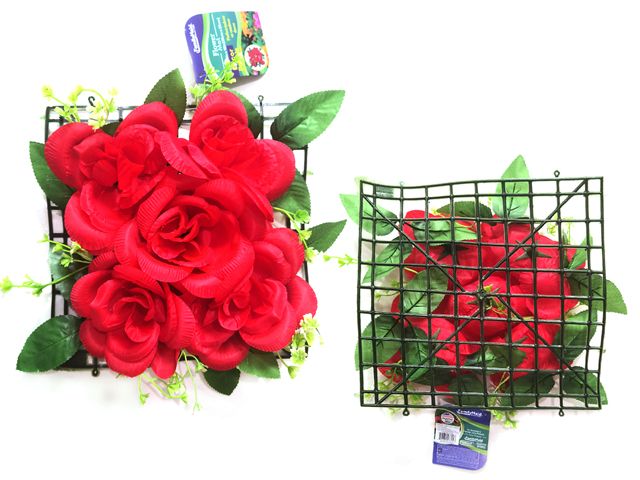 48 Pieces of Flower Mat Rose 6 Head With Grass