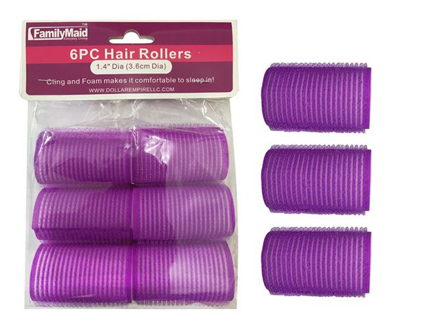 96 Pieces of 6 Piece Cling And Foam Hair Rollers